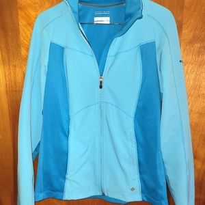 COLUMBIA blue light weight zip up jacket (Size small)